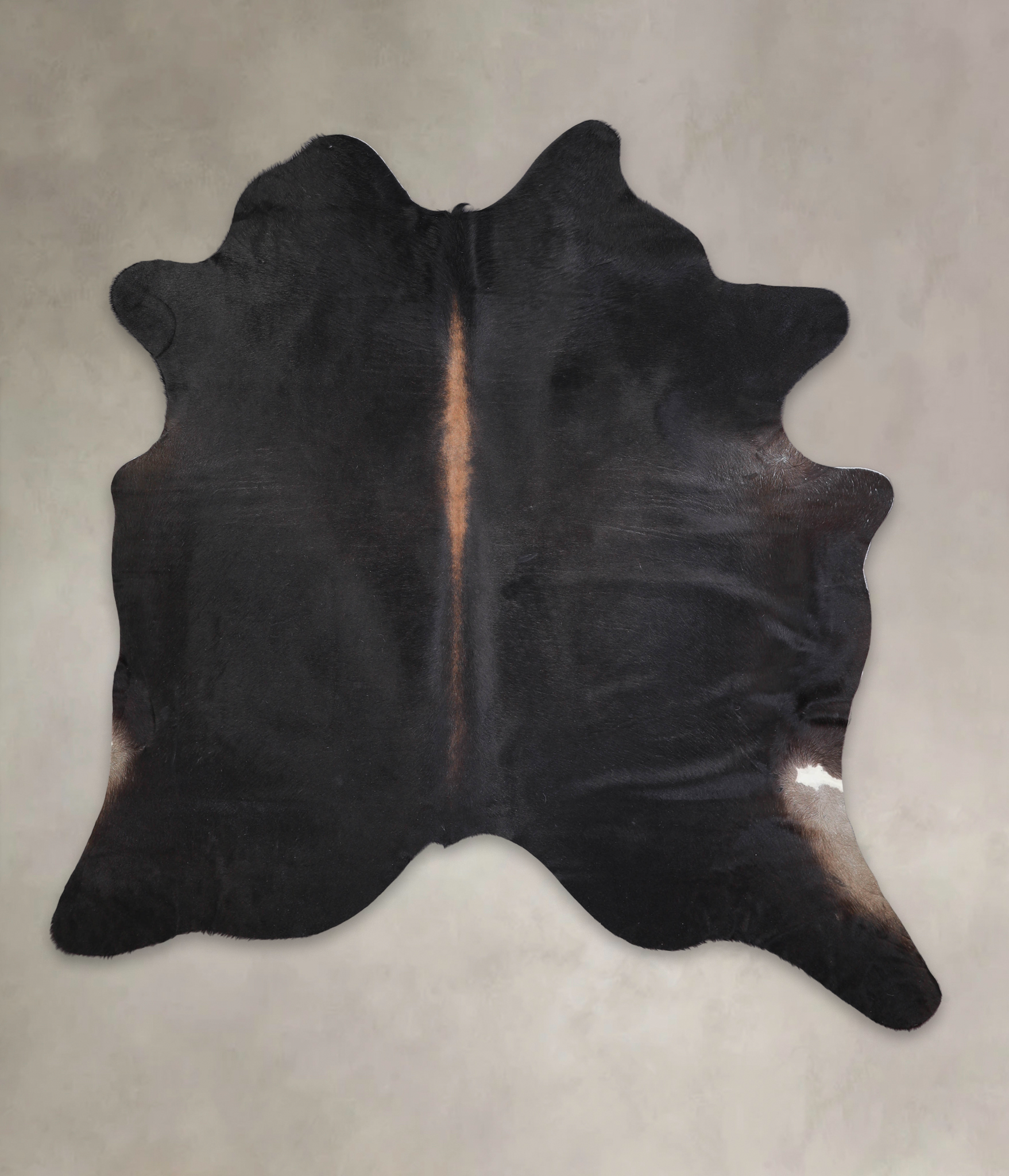 Solid Black Cowhide Rug #A25445