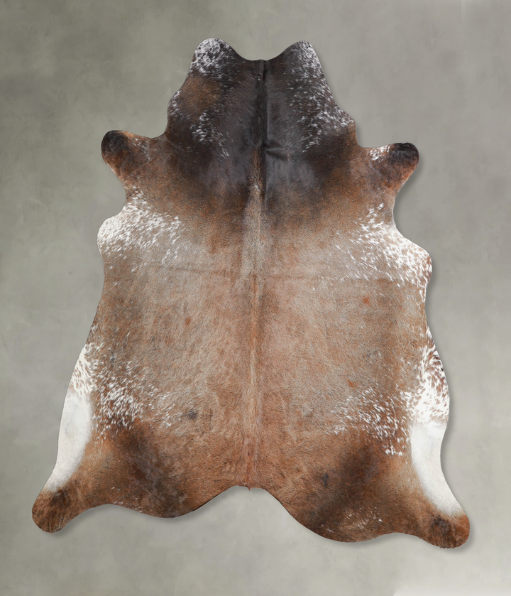 Grey with Beige X-Large Brazilian Cowhide Rug 6'9"H x 6'9"W #A25522 by Hudson Hides