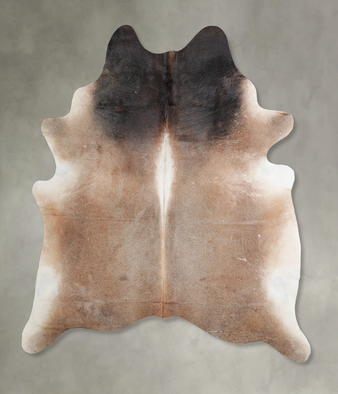 Grey with Beige X-Large Brazilian Cowhide Rug 7'1"H x 6'10"W #A25566 b