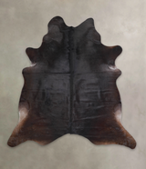 Solid Black X-Large Brazilian Cowhide Rug 7'0"H x 6'8"W #A25586 by Hudson Hides