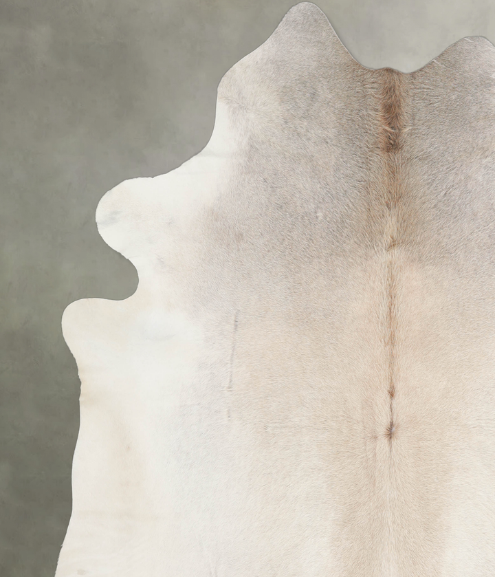 Grey with Beige XX-Large Brazilian Cowhide Rug 7'8"H x 7'4"W #A25709 by Hudson Hides