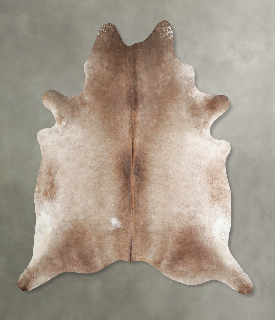 Grey with Beige XX-Large Brazilian Cowhide Rug 7'8"H x 7'2"W #A25801 b