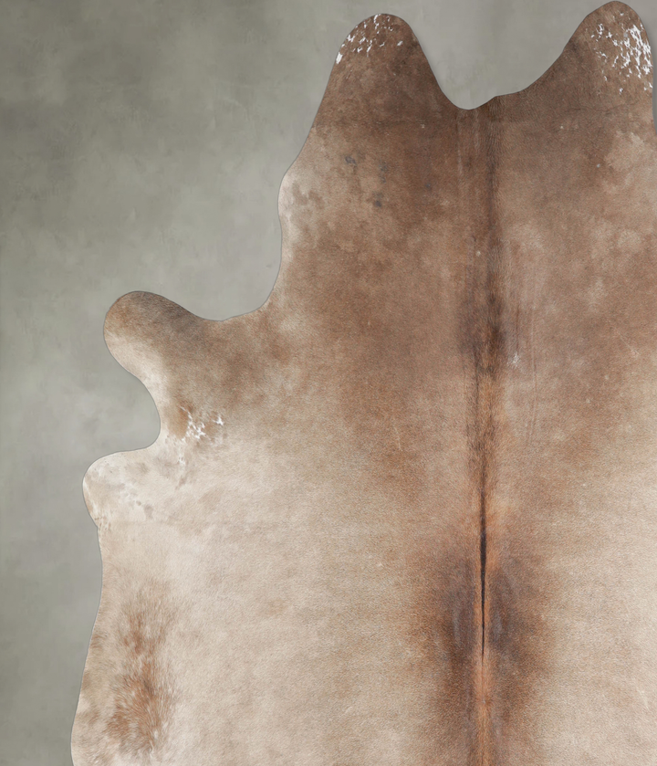 Grey with Beige XX-Large Brazilian Cowhide Rug 7'8"H x 7'2"W #A25801 by Hudson Hides