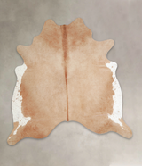 Beige XX-Large Brazilian Cowhide Rug 7'2"H x 7'0"W #A25828 by Hudson Hides