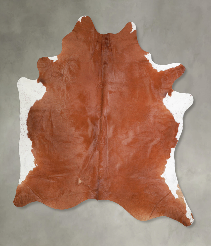 Brown and White  XX-Large Brazilian Cowhide Rug 7'9"H x 6'8"W #A25857 by Hudson Hides