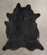 Solid Black XX-Large Brazilian Cowhide Rug 7'11"H x 6'10"W #A25859 by Hudson Hides