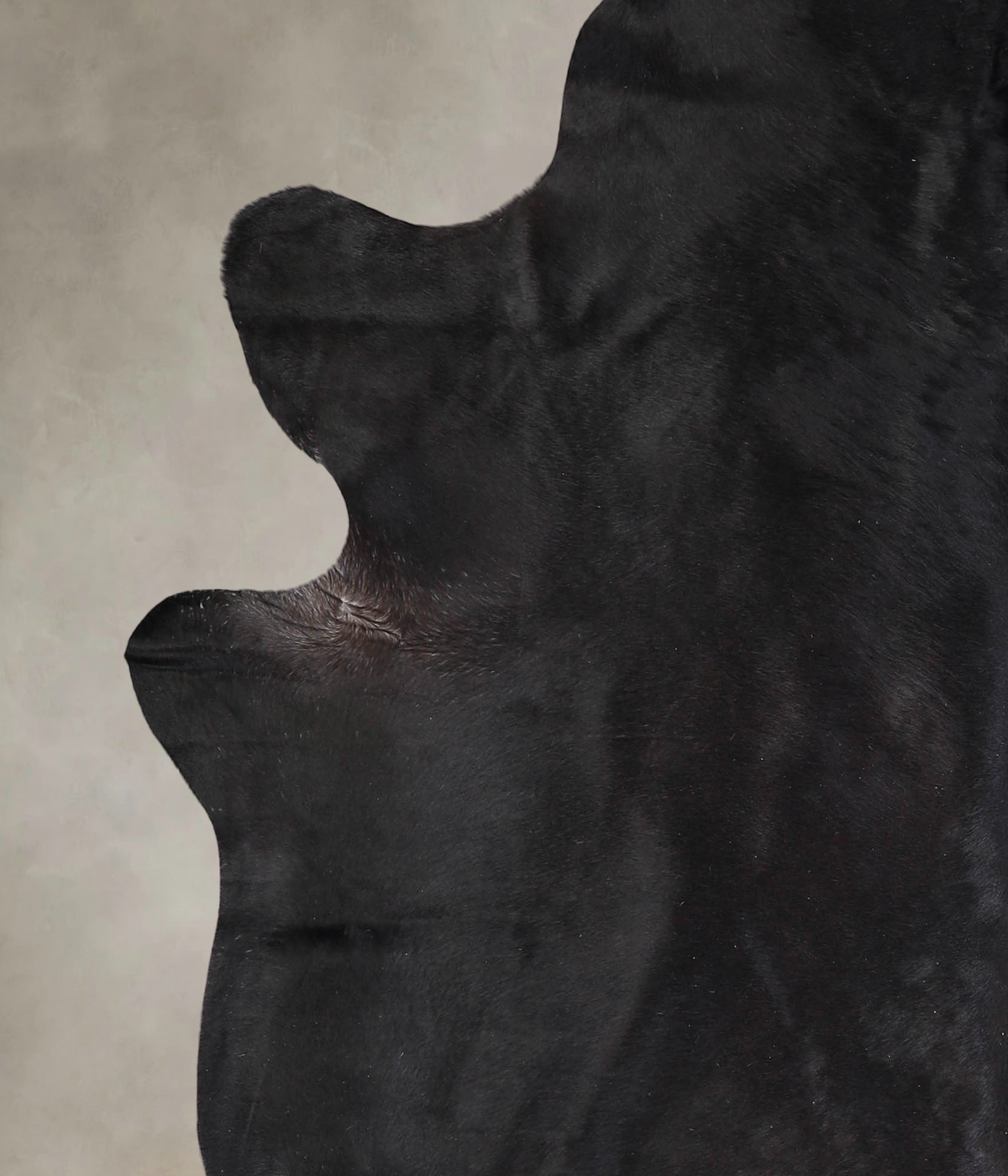 Solid Black Cowhide Rug #A25859