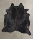 Solid Black XX-Large Brazilian Cowhide Rug 7'6"H x 6'9"W #A25863 by Hudson Hides