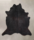 Solid Black X-Large Brazilian Cowhide Rug 7'3"H x 6'9"W #A25876 by Hudson Hides