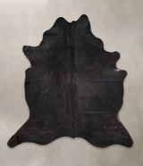 Solid Black X-Large Brazilian Cowhide Rug 7'3"H x 6'9"W #A25876 by Hudson Hides