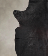 Solid Black X-Large Brazilian Cowhide Rug 7'3"H x 6'9"W #A25876 by Hudson Hides