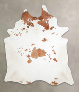 Brown and White X-Large Brazilian Cowhide Rug 7'6"H x 6'5"W #A25955 by Hudson Hides