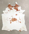 Brown and White X-Large Brazilian Cowhide Rug 7'6