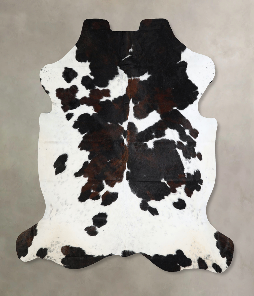 Tricolor X-Large European Cowhide Rug 7'3"H x 6'11"W #A26 by Hudson Hides