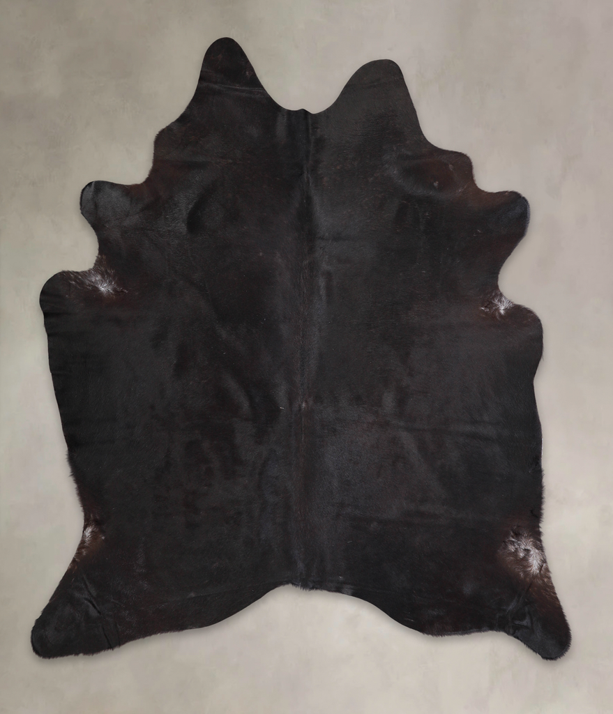 Solid Black X-Large Brazilian Cowhide Rug 6'10"H x 5'10"W #A26000 by Hudson Hides