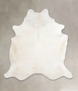 Ivory with Beige XX-Large Brazilian Cowhide Rug 7'5"H x 7'1"W #A26220 by Hudson Hides