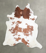 Brown and White X-Large Brazilian Cowhide Rug 7'4"H x 6'7"W #A26224 by Hudson Hides