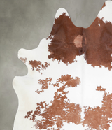 Brown and White X-Large Brazilian Cowhide Rug 7'4"H x 6'7"W #A26224 by Hudson Hides