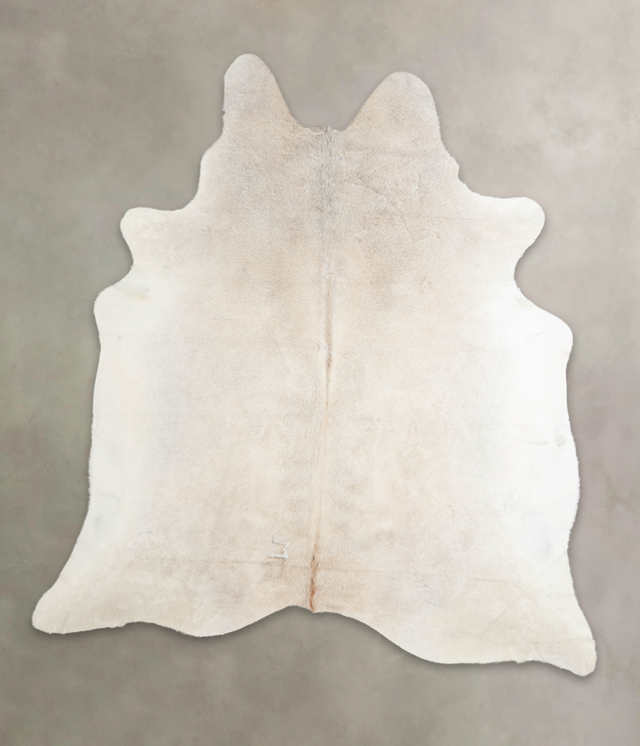 Ivory with Beige XX-Large Brazilian Cowhide Rug 7'5"H x 6'8"W #A26237 by Hudson Hides