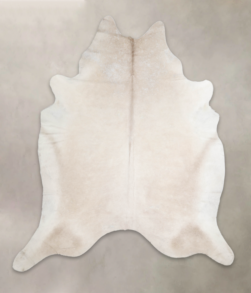 Ivory with Beige XX-Large Brazilian Cowhide Rug 8'2"H x 7'0"W #A26243 by Hudson Hides