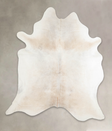 Ivory with Beige XX-Large Brazilian Cowhide Rug 7'7"H x 6'7"W #A26265 by Hudson Hides