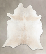 Ivory with Beige XX-Large Brazilian Cowhide Rug 7'7"H x 6'7"W #A26265 by Hudson Hides