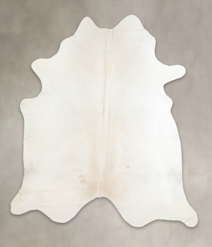 Ivory with Beige X-Large Brazilian Cowhide Rug 7'2"H x 6'3"W #A26283 by Hudson Hides