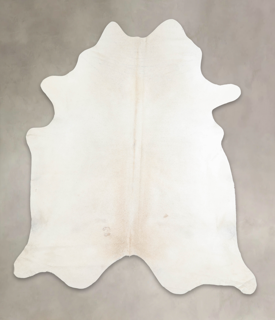 Ivory with Beige X-Large Brazilian Cowhide Rug 7'2"H x 6'3"W #A26283 by Hudson Hides