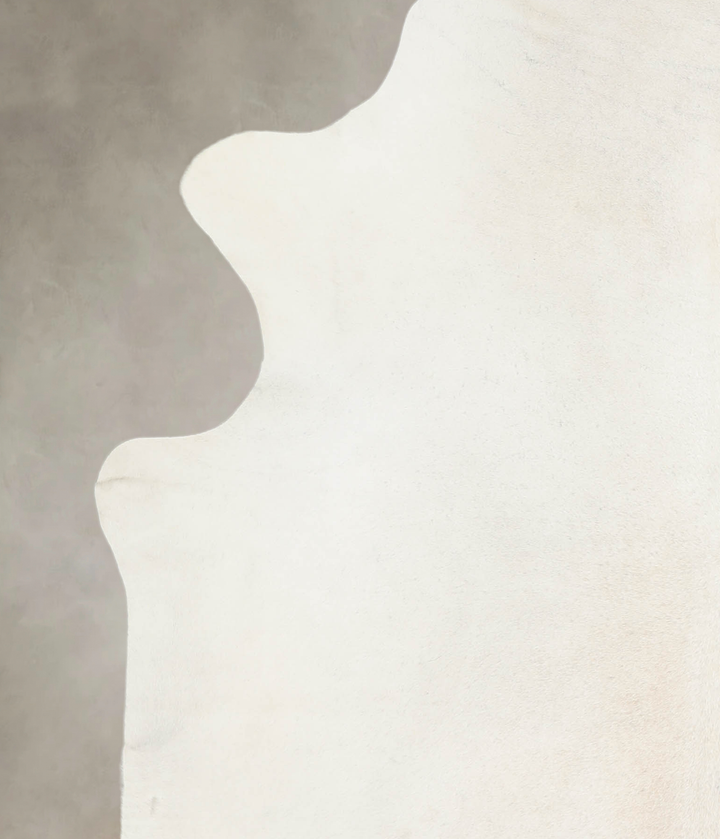 Ivory with Beige X-Large Brazilian Cowhide Rug 7'2"H x 6'3"W #A26283 by Hudson Hides