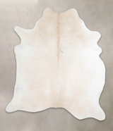 Ivory with Beige XX-Large Brazilian Cowhide Rug 7'8"H x 6'8"W #A26295 by Hudson Hides