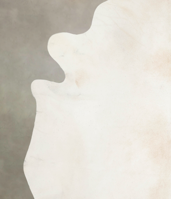 Ivory with Beige XX-Large Brazilian Cowhide Rug 7'9"H x 7'6"W #A26345 by Hudson Hides