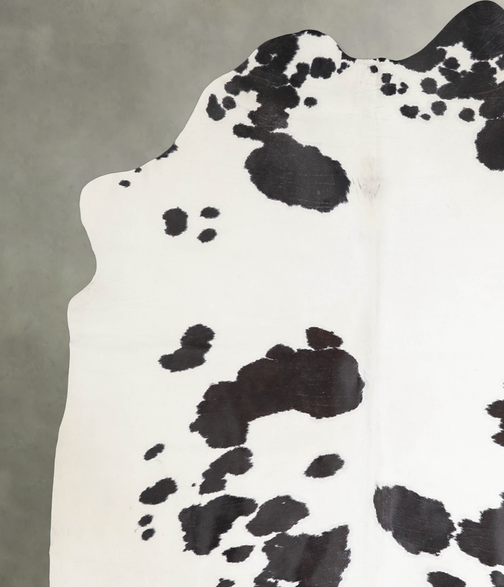 Black and White X-Large Brazilian Cowhide Rug 7'4"H x 6'8"W #A26397 by Hudson Hides