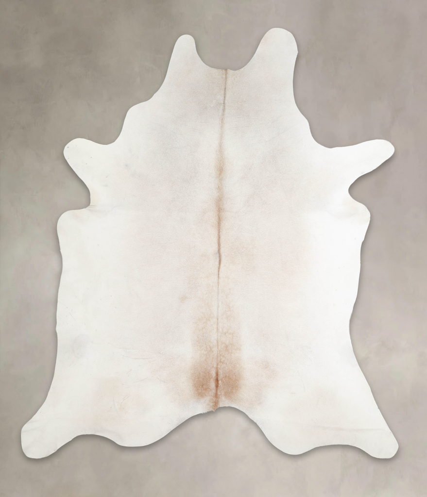 Ivory with Beige XX-Large Brazilian Cowhide Rug 8'1"H x 6'11"W #A26436 by Hudson Hides
