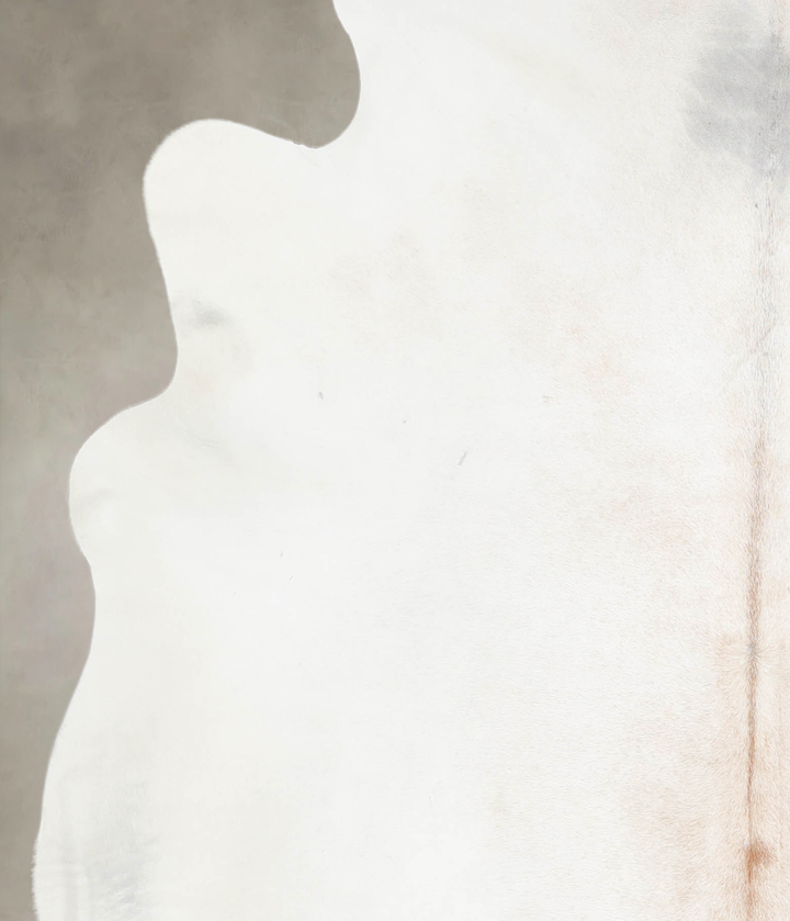 Ivory with Beige X-Large Brazilian Cowhide Rug 7'3"H x 6'4"W #A26471 by Hudson Hides