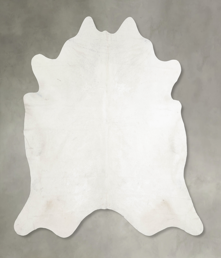 Solid White XX-Large Brazilian Cowhide Rug 7'4"H x 7'6"W #A26478 by Hudson Hides