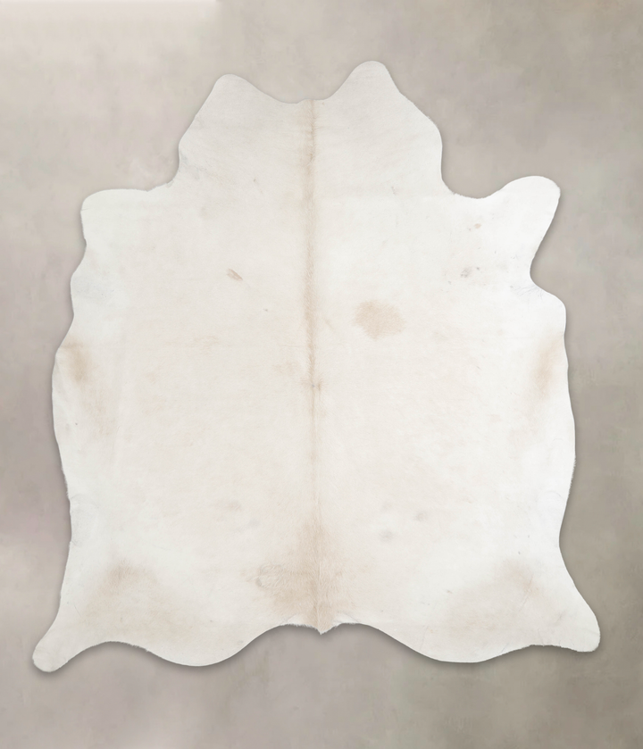 Ivory with Beige XX-Large Brazilian Cowhide Rug 7'9"H x 7'1"W #A26499 by Hudson Hides