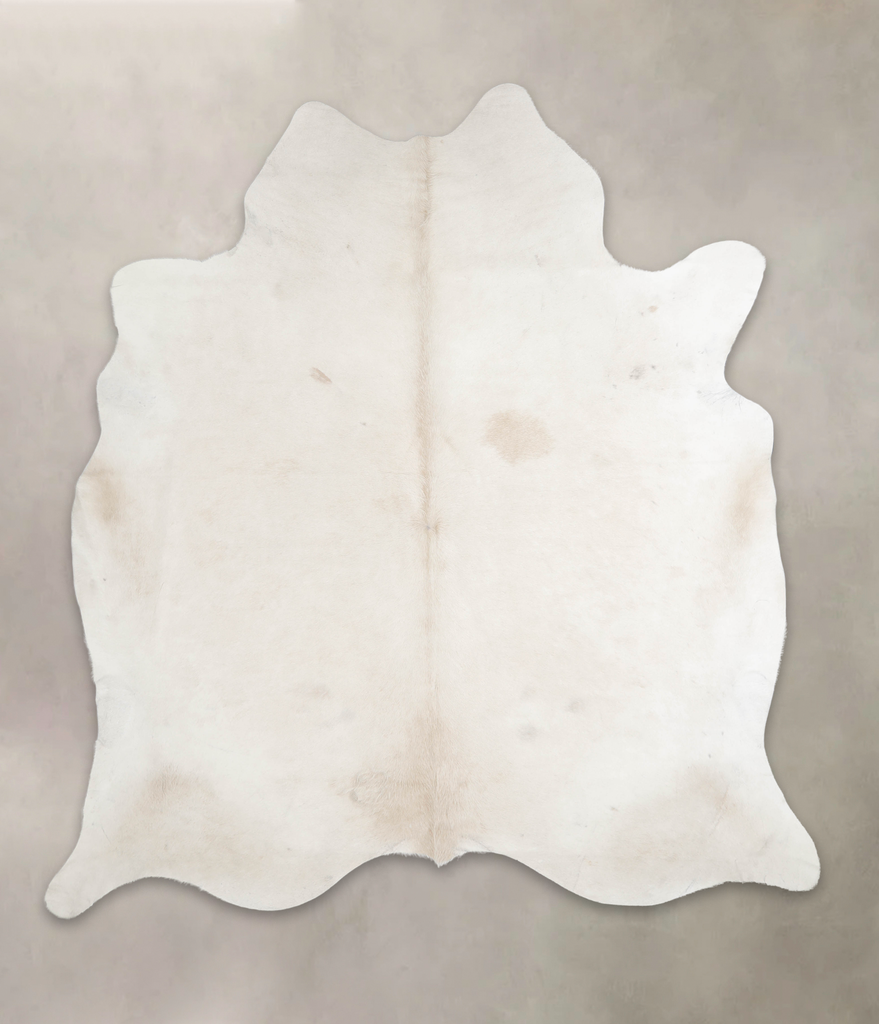 Ivory with Beige XX-Large Brazilian Cowhide Rug 7'9"H x 7'1"W #A26499 by Hudson Hides