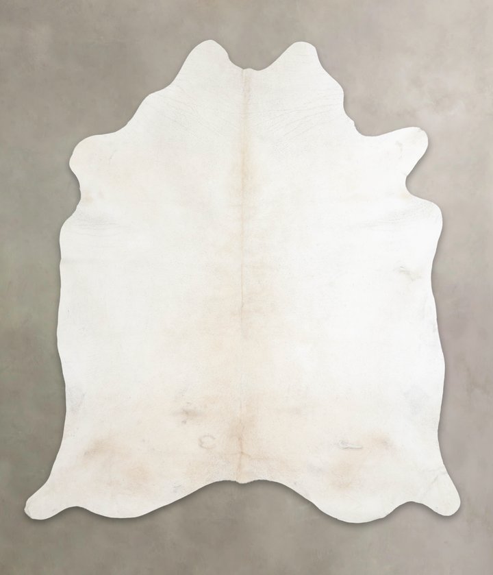 Ivory with Beige X-Large Brazilian Cowhide Rug 6'10"H x 6'1"W #A26509 by Hudson Hides