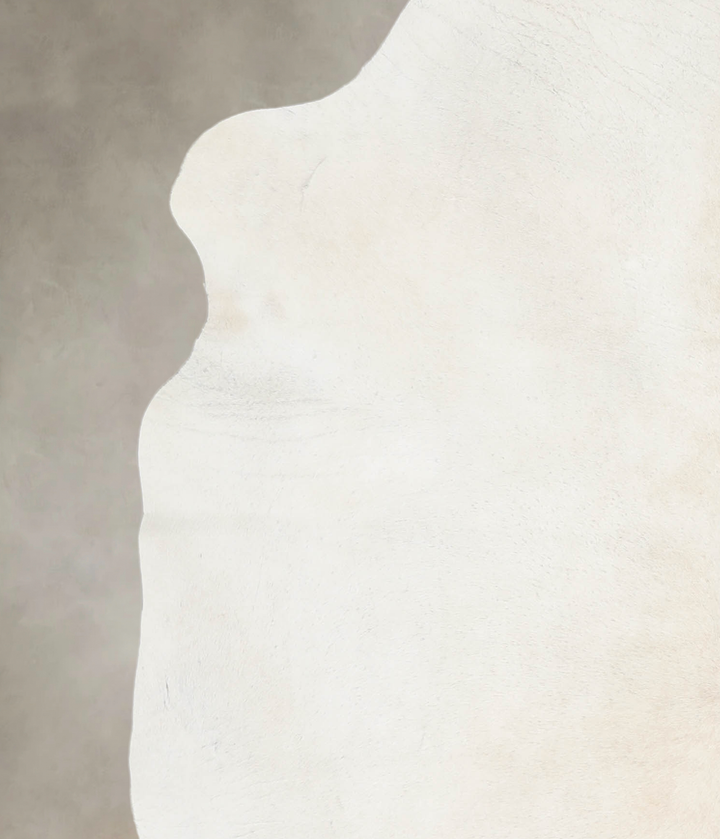 Ivory with Beige X-Large Brazilian Cowhide Rug 6'10"H x 6'1"W #A26509 by Hudson Hides