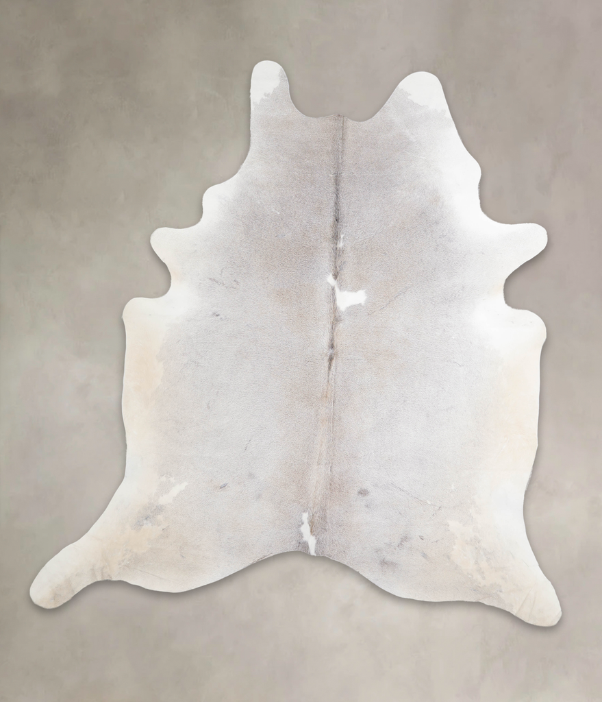 Grey with Beige XX-Large Brazilian Cowhide Rug 7'7"H x 7'0"W #A26579 by Hudson Hides