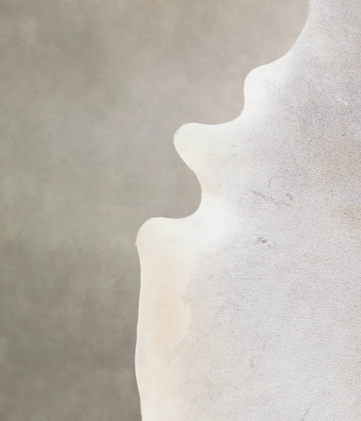 Grey with Beige XX-Large Brazilian Cowhide Rug 7'7"H x 7'0"W #A26579 by Hudson Hides