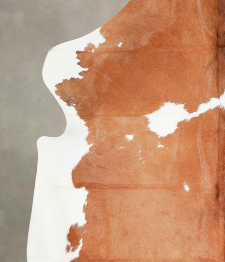 Brown and White XX-Large European Cowhide Rug 7'11"H x 6'8"W #A26748 by Hudson Hides