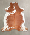 Brown and White X-Large European Cowhide Rug 7'5
