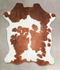 Brown and White X-Large European Cowhide Rug 7'3