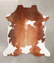 Brown and White X-Large European Cowhide Rug 7'2"H x 6'6"W #A26895 by Hudson Hides