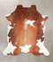 Brown and White X-Large European Cowhide Rug 7'2