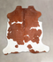 Brown and White Large European Cowhide Rug 6'3