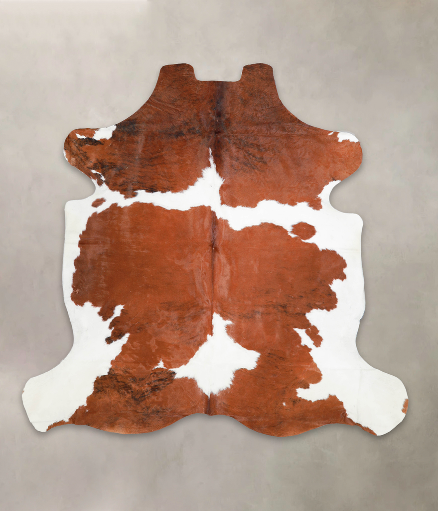 Brown and White X-Large European Cowhide Rug 6'8"H x 6'10"W #A27029 by Hudson Hides