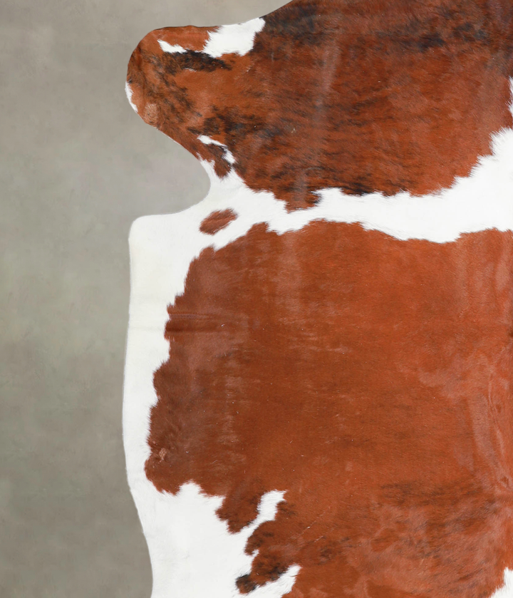 Brown and White X-Large European Cowhide Rug 6'8"H x 6'10"W #A27029 by Hudson Hides