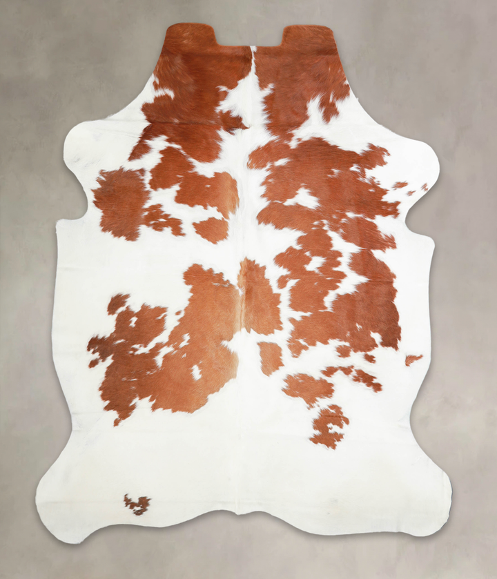 Brown and White Large European Cowhide Rug 7'0"H x 5'7"W #A27059 by Hudson Hides